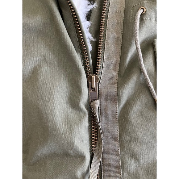 Gap Womens Olive Green Faux Fur Lined Parka Jacket Coat 922500 XS Primaloft‎ - Picture 8 of 12